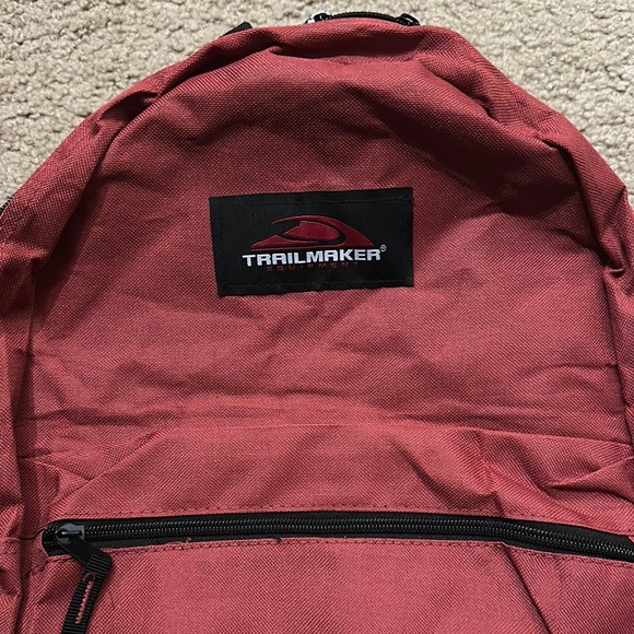 TrailMaker Classic Red Backpack One Size School Travel Bookbag - Picture 4 of 5